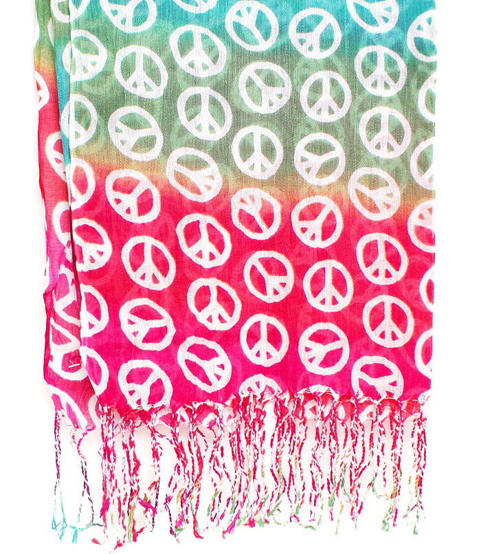 Pink Peace Sign Scarf